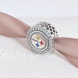 Pandora Pittsburgh Steelers NFL Logo Charm Bead S925 Silver with box